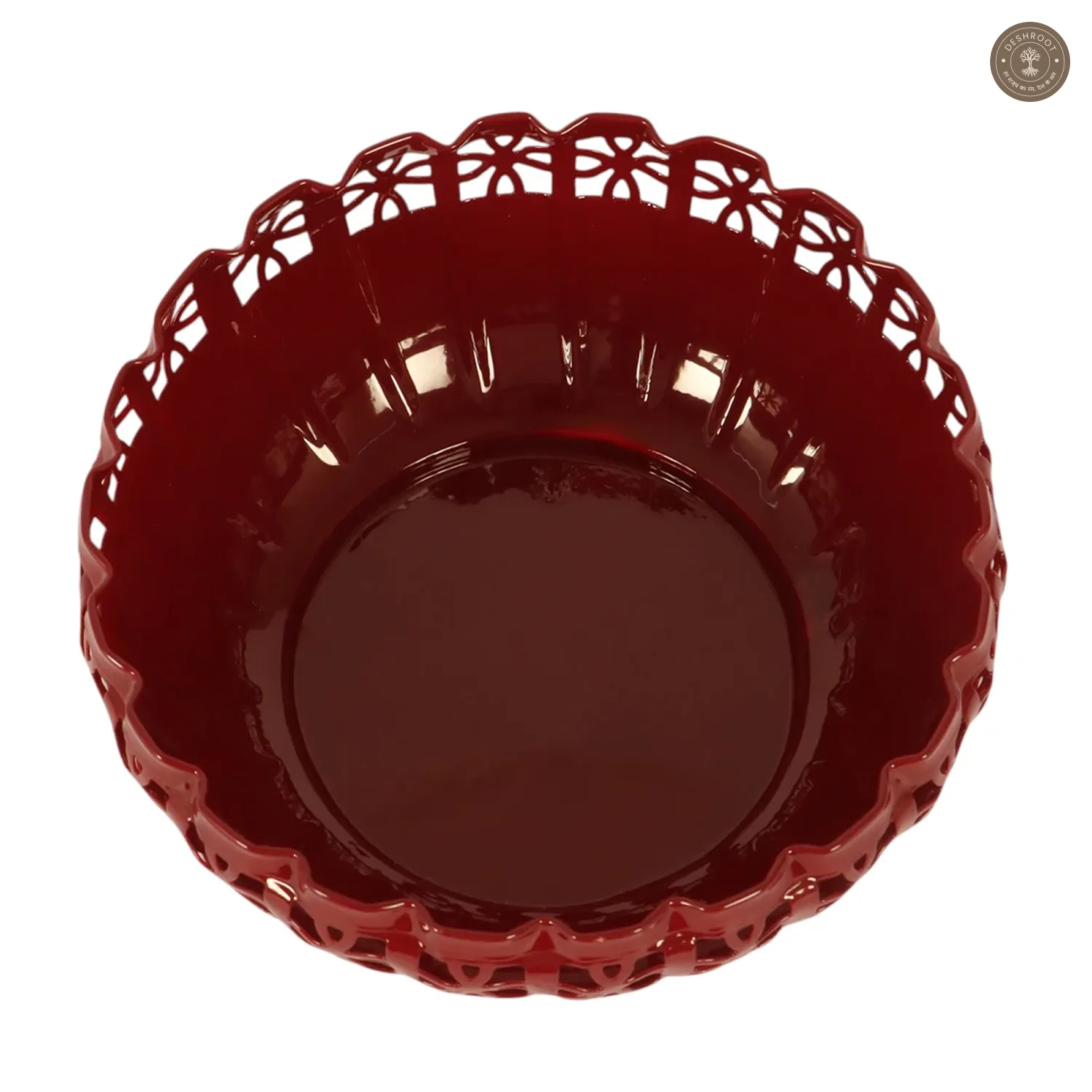 Metal Burgundy Fruit Bowl