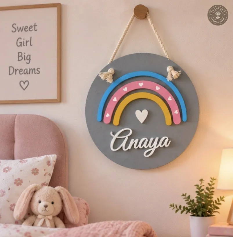 Rainbow Nameplate for Kids