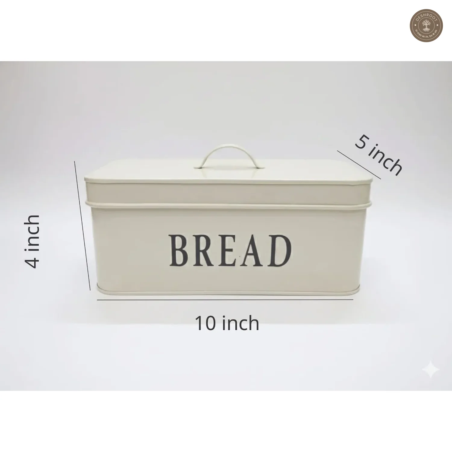 Galvanized Biege Rectangular Bread Box