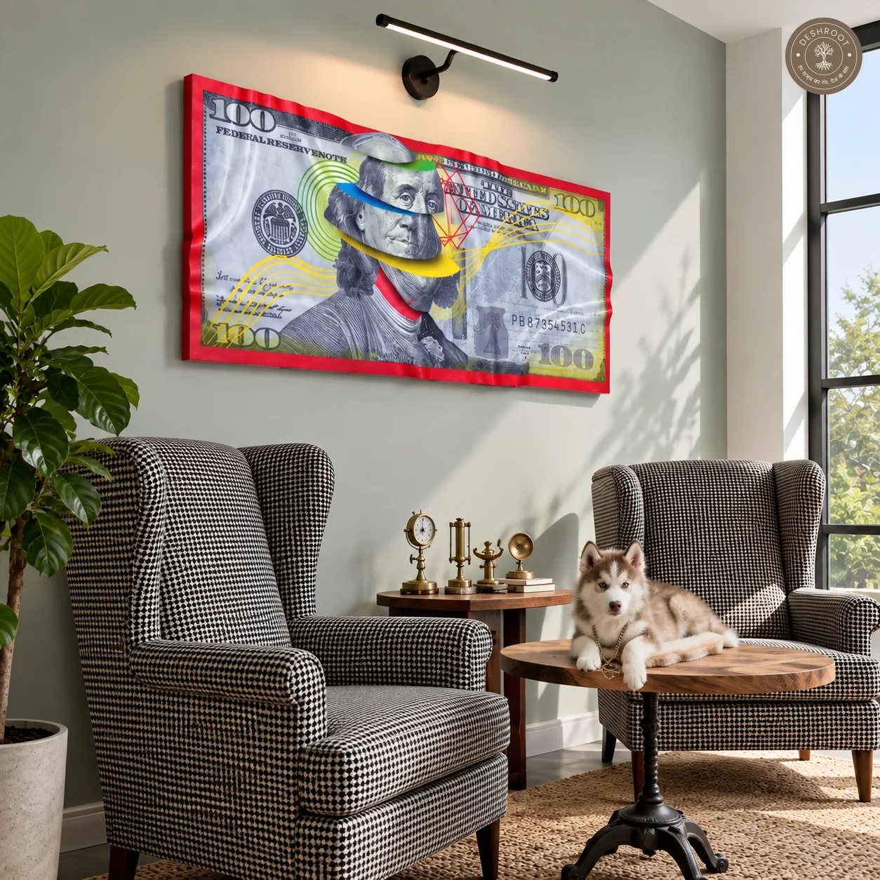 The Cut $100 Bill Wall Art | Abstract Currency Pop Art for Modern Home & Office Décor