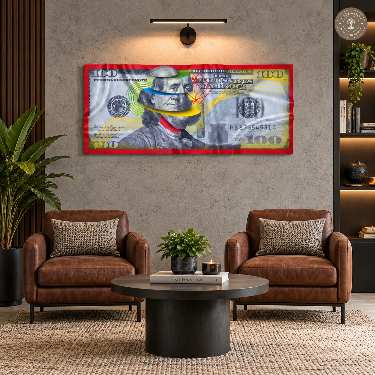 The Cut $100 Bill Wall Art | Abstract Currency Pop Art for Modern Home & Office Décor