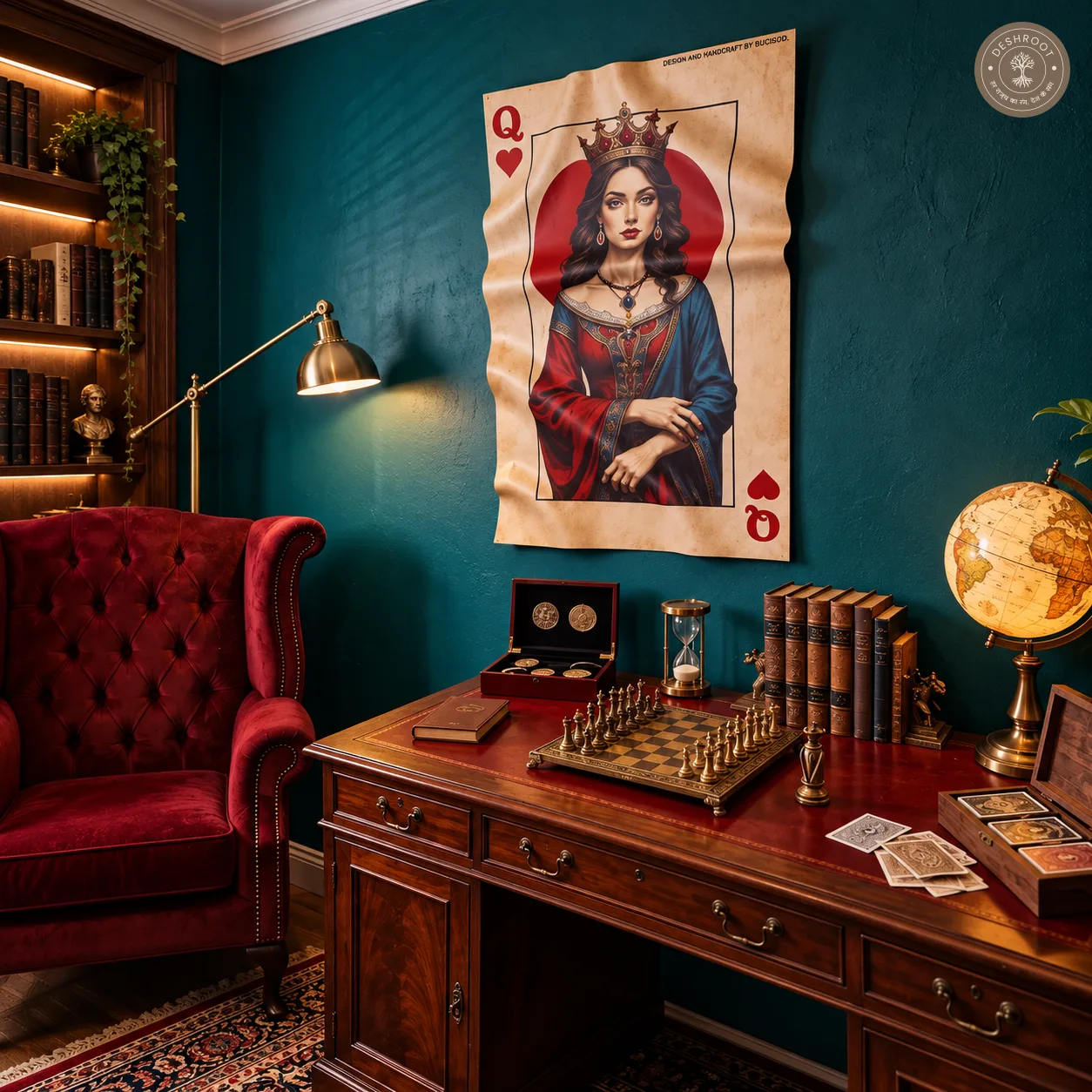 The Queen - Royal Playing Card Wall Art | Luxury Statement Décor