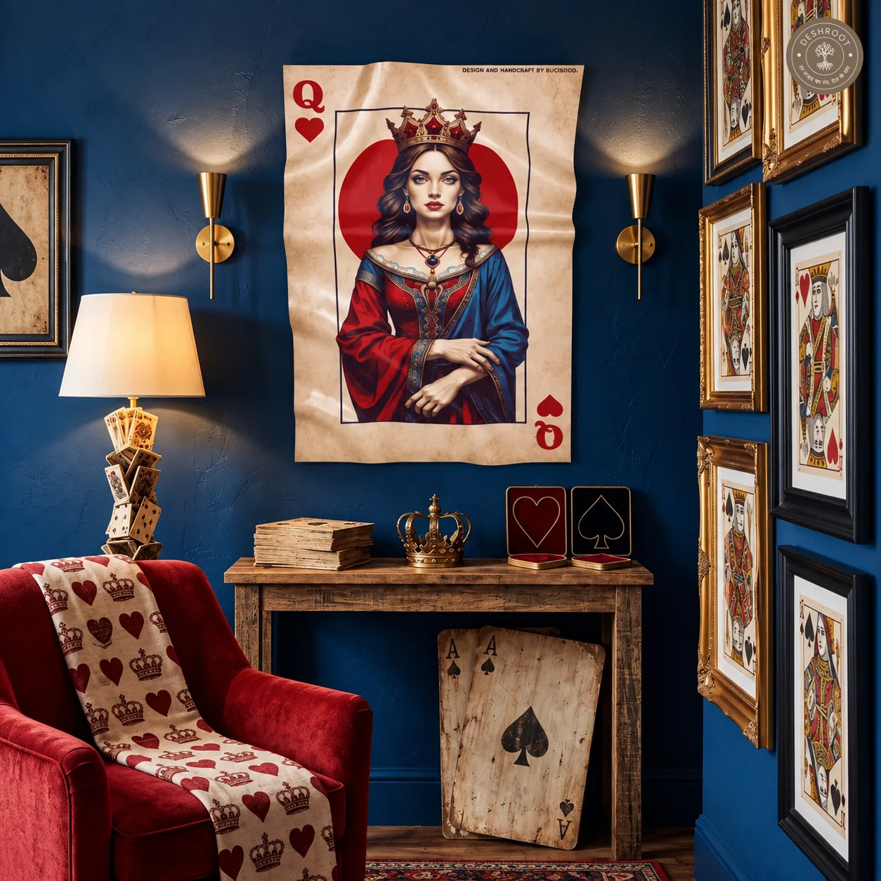 The Queen - Royal Playing Card Wall Art | Luxury Statement Décor