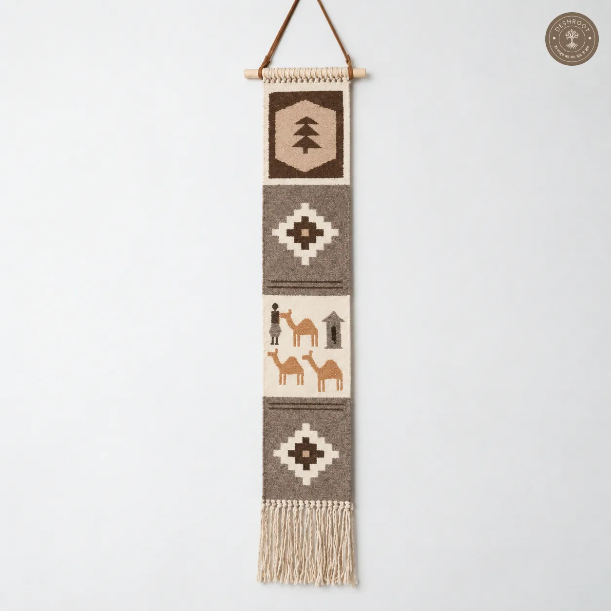 Handwoven Desert Caravan Wall Hanging Panel