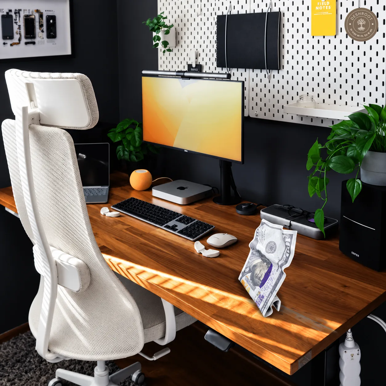 Mind Over Money Tabletop Art | Modern 3D Dollar-Inspired Desk Décor & Statement Showpiece