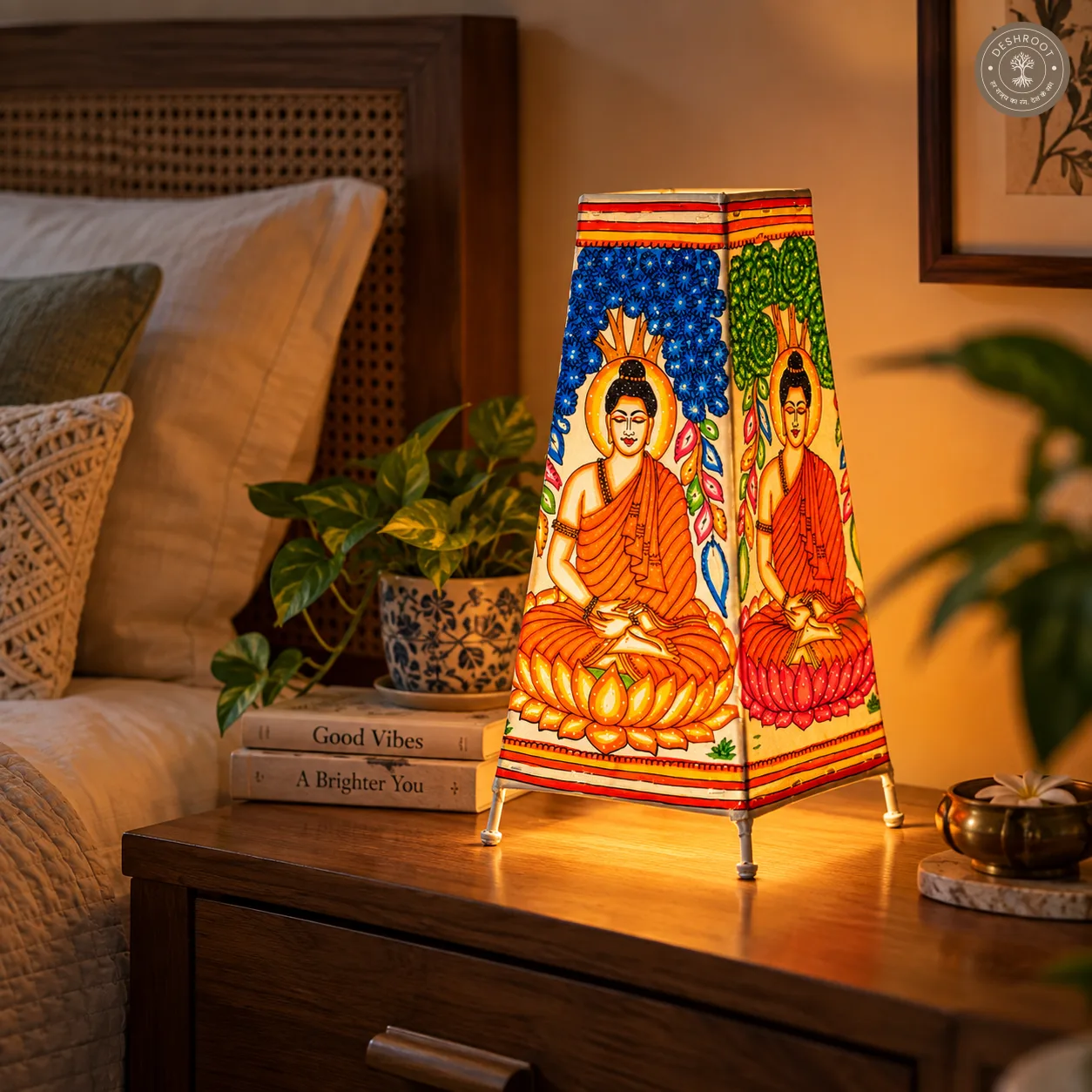 Handcrafted Buddha Tholu Bommalata Table Lamp