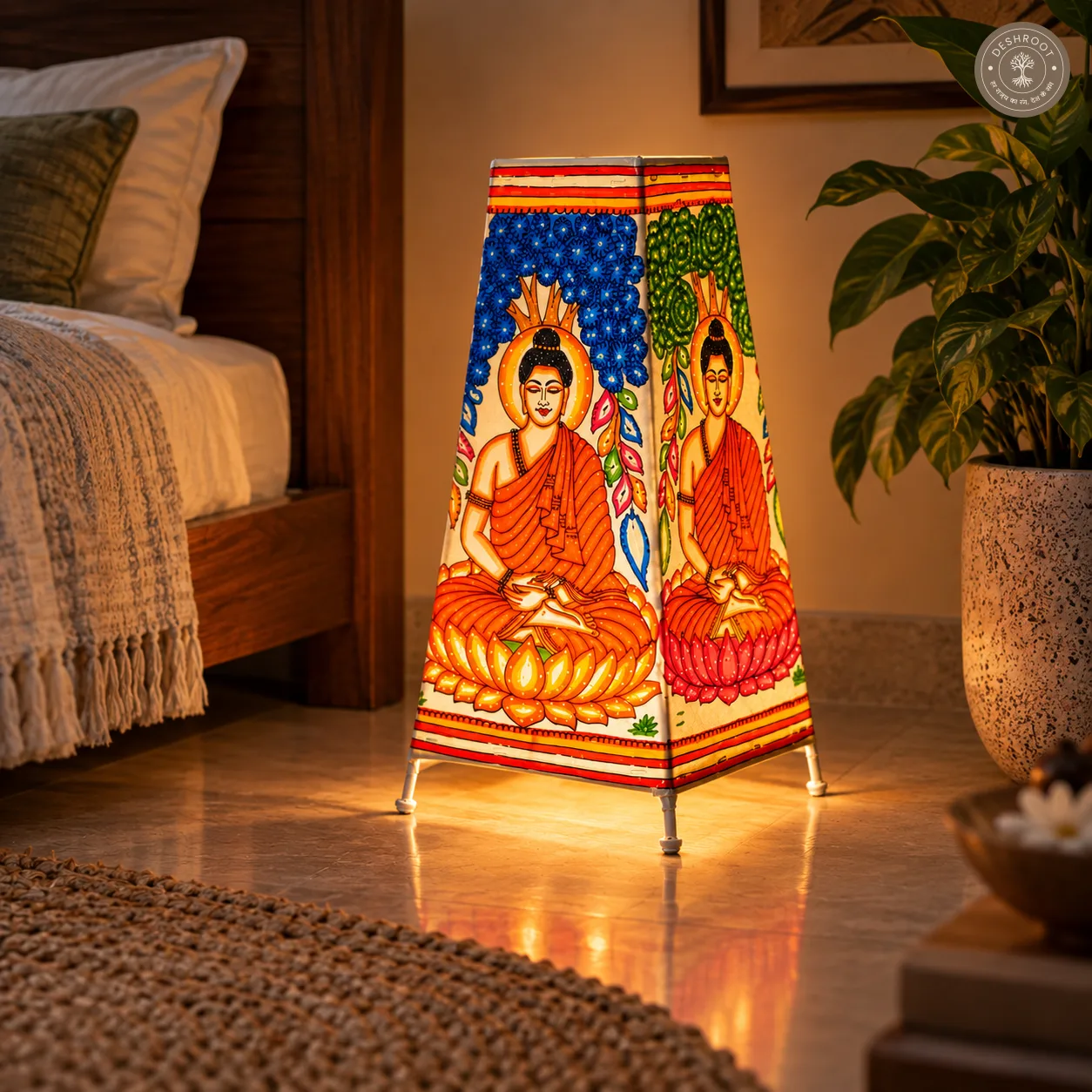 Handcrafted Buddha Tholu Bommalata Table Lamp