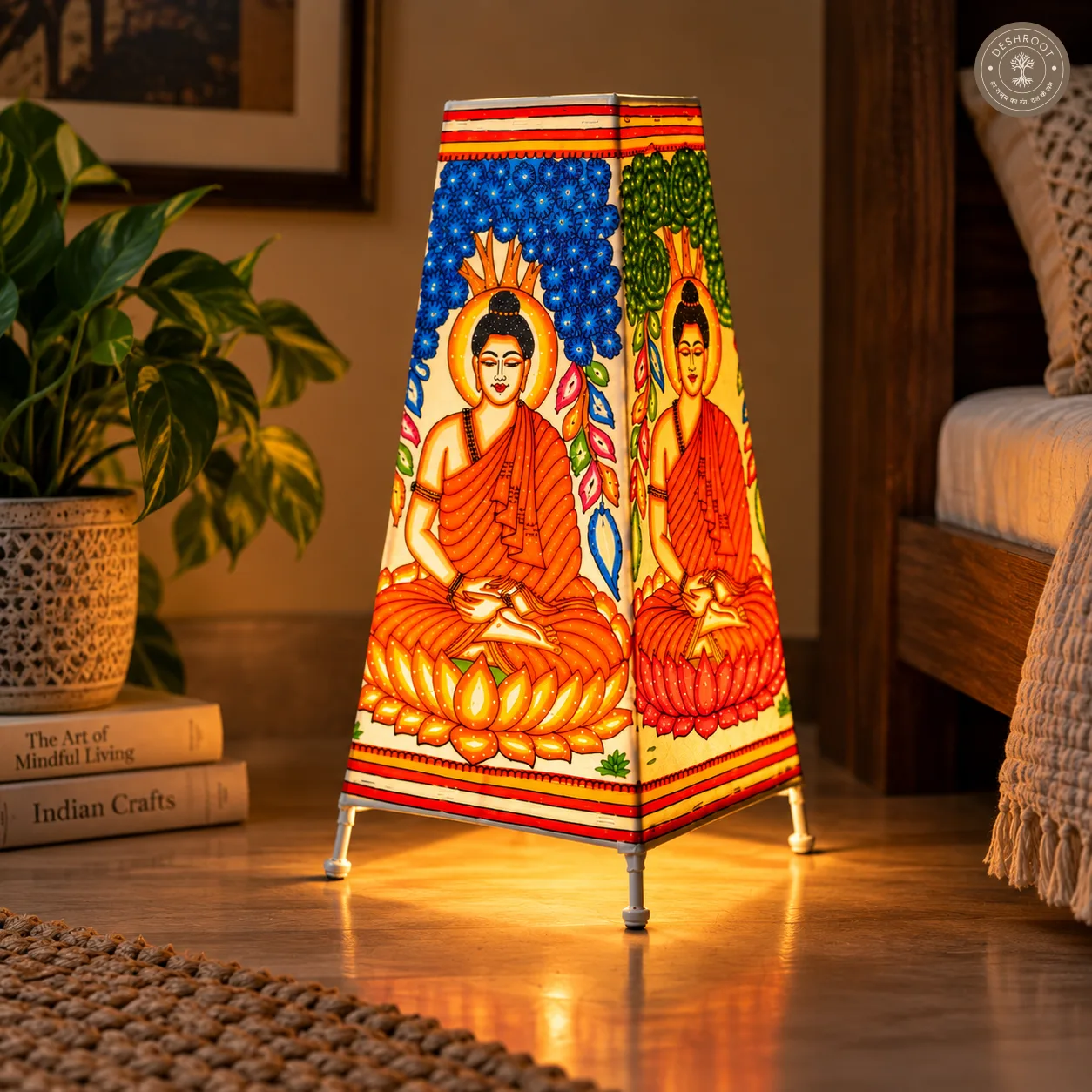 Handcrafted Buddha Tholu Bommalata Table Lamp
