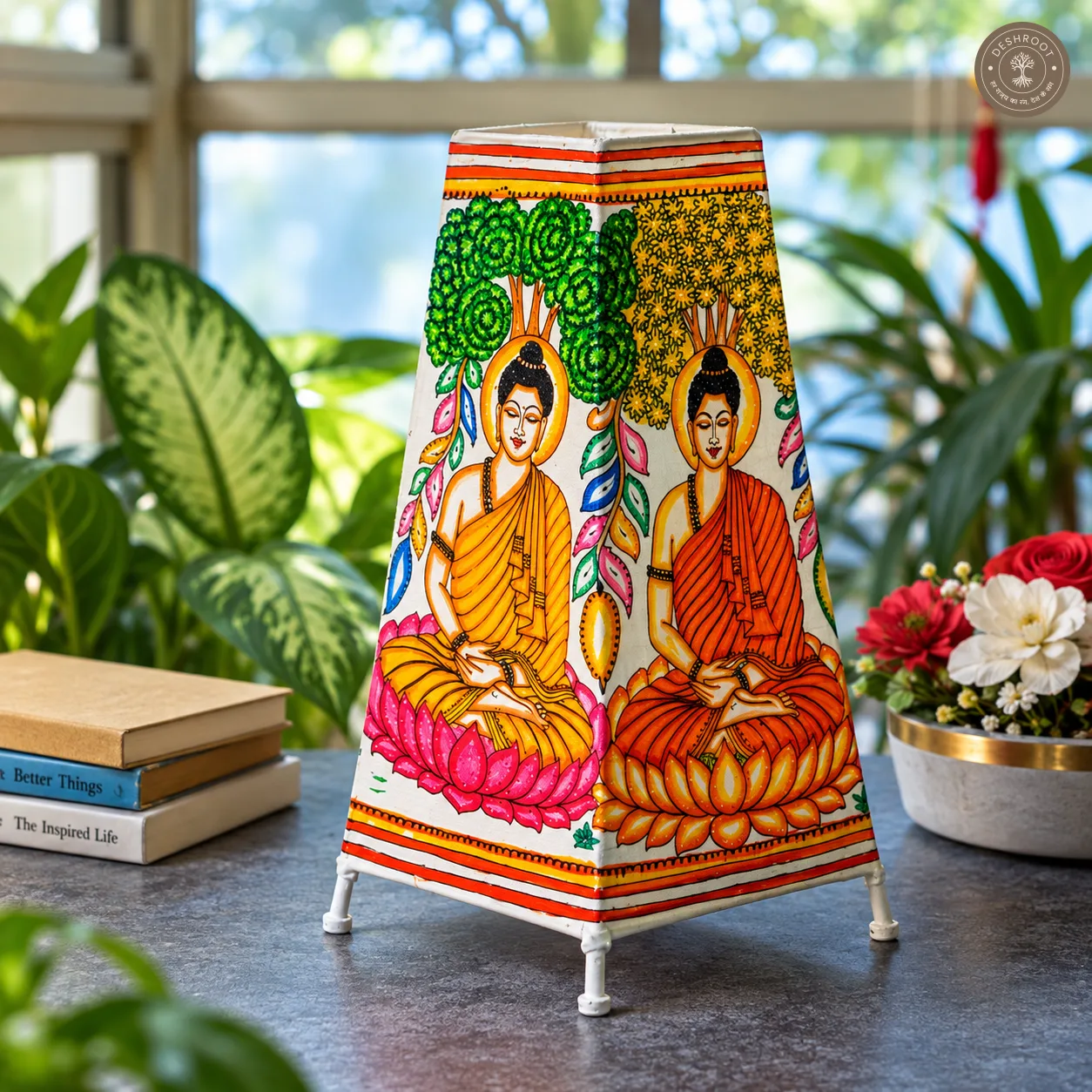 Handcrafted Buddha Tholu Bommalata Table Lamp