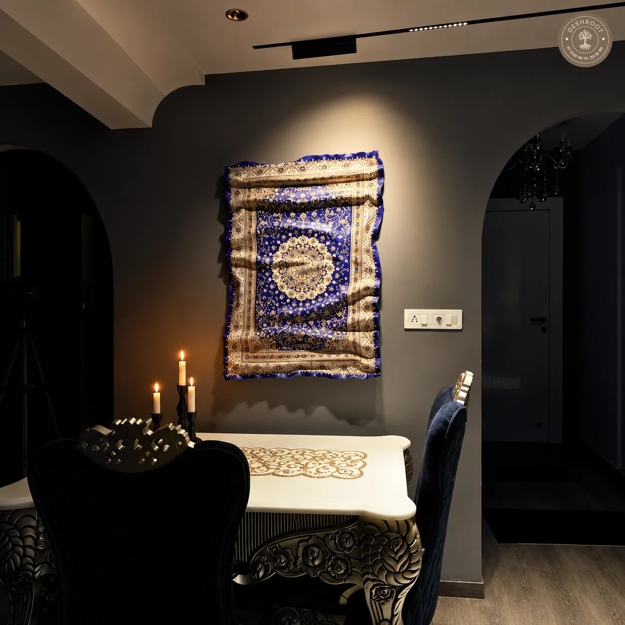 The Durbar Drop - Royal Persian Carpet Wall Art | Luxury Mughal-Inspired Wall Décor