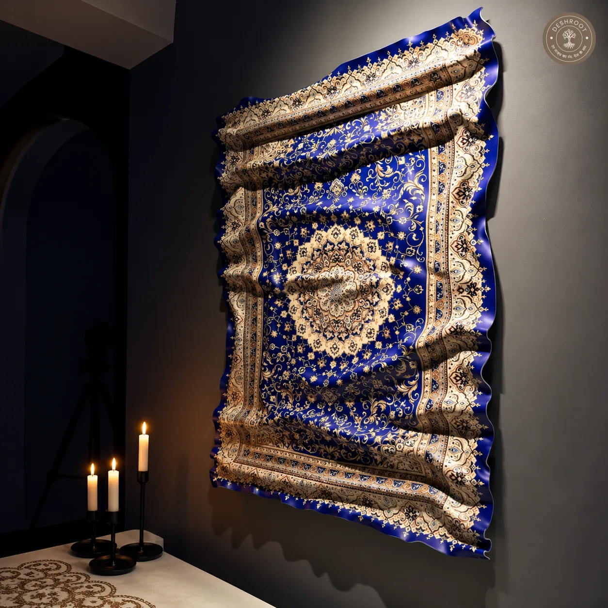 The Durbar Drop - Royal Persian Carpet Wall Art | Luxury Mughal-Inspired Wall Décor