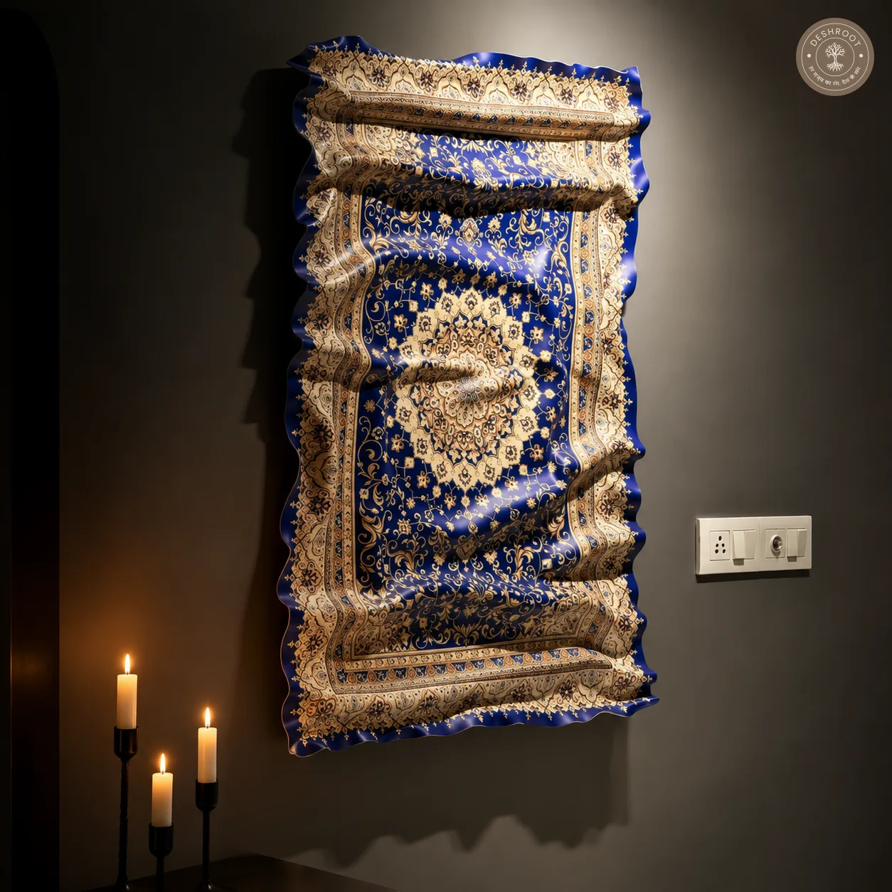 The Durbar Drop - Royal Persian Carpet Wall Art | Luxury Mughal-Inspired Wall Décor