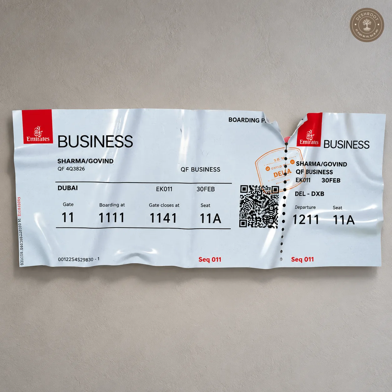 The Emirates - Luxury Boarding Pass Wall Art | Aviation & Travel Décor