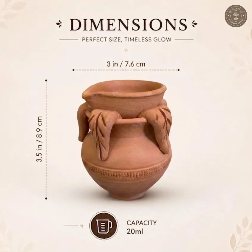 Terracotta Kalash Diya Set of 4 – Handcrafted Traditional Clay Décor for Festive Celebrations