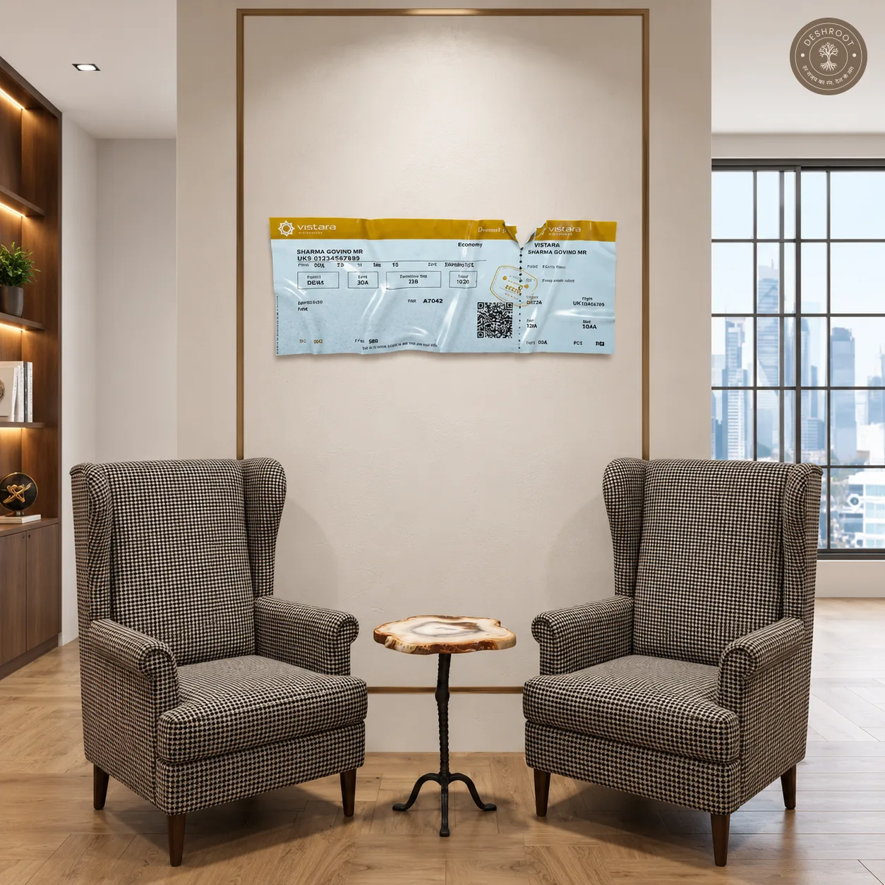 The Vistara Boarding Pass Wall Art | Luxury Indian Airline Travel Décor & Statement Art