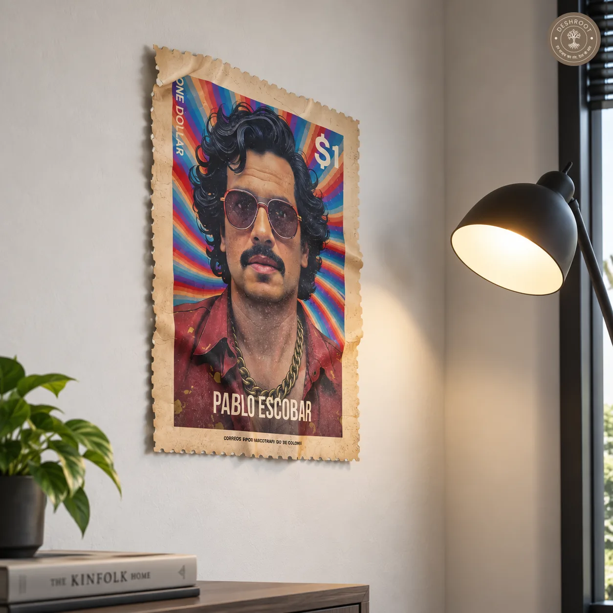 El Patron Pablo Escobar Stamp Wall Art | Vintage Collectible Statement Décor