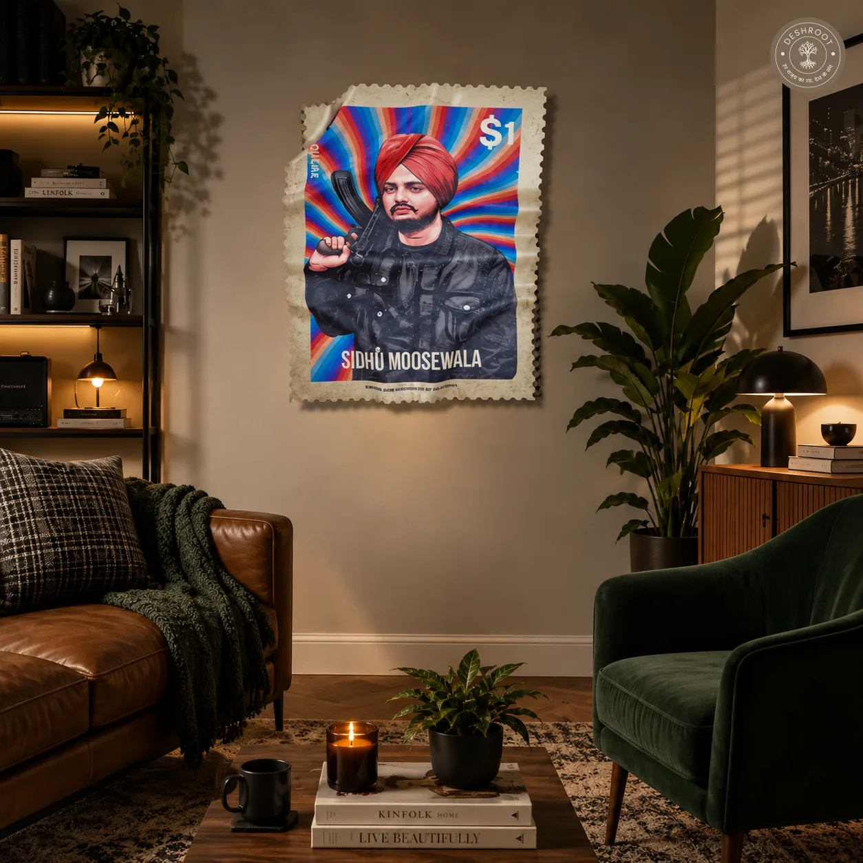 The 295 - Sidhu Moosewala Tribute Stamp Wall Art | Punjabi Music Décor