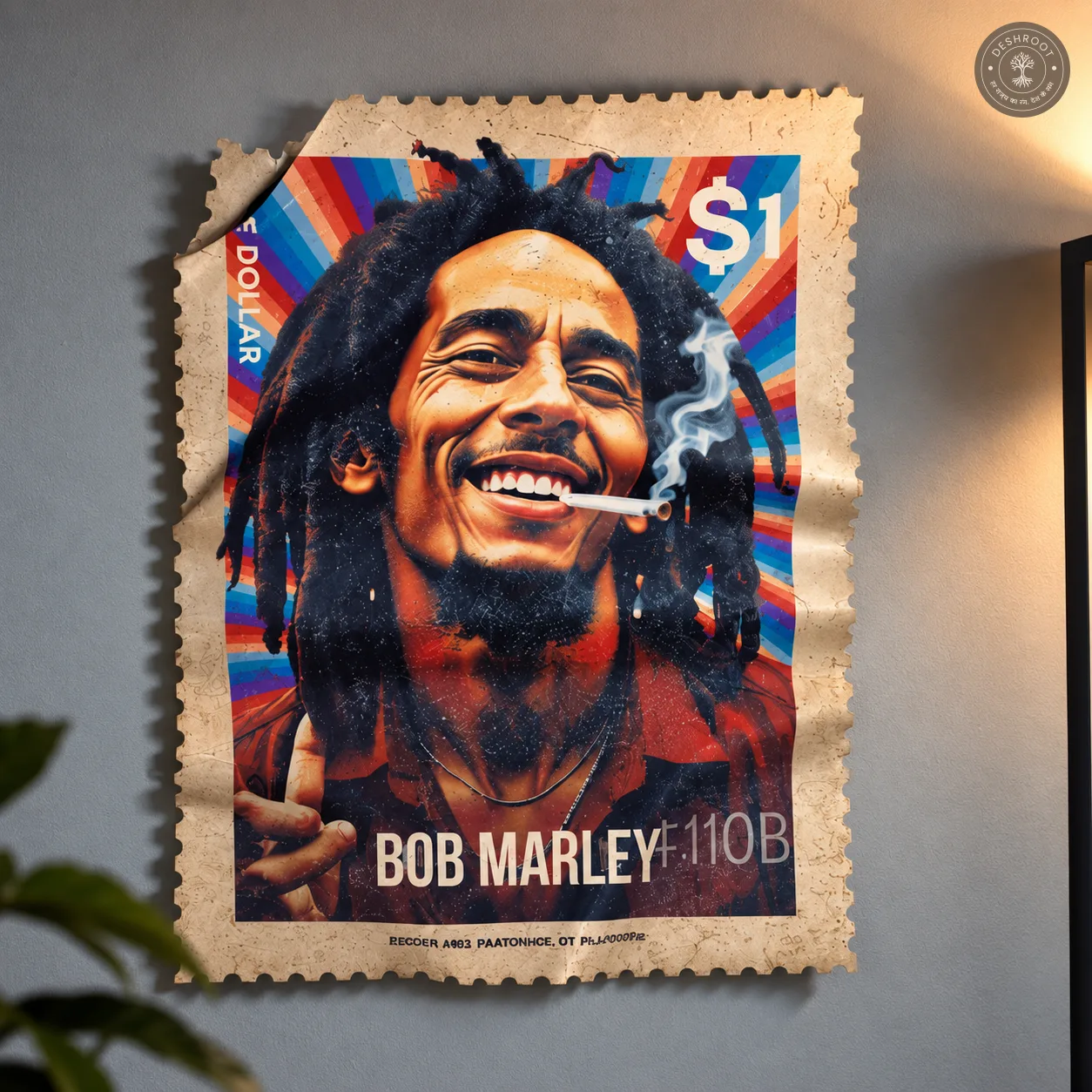 The 420 - Bob Marley Reggae Legend Stamp Wall Art | Premium Music Tribute Décor