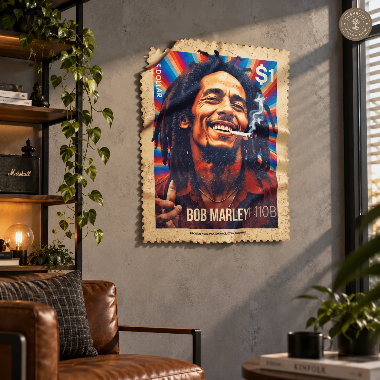 The 420 - Bob Marley Reggae Legend Stamp Wall Art | Premium Music Tribute Décor