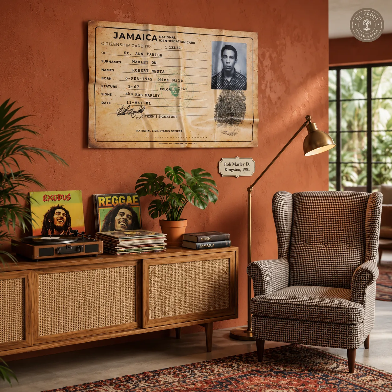 The 420 ID - Bob Marley Passport-Style Reggae Legend Wall Art