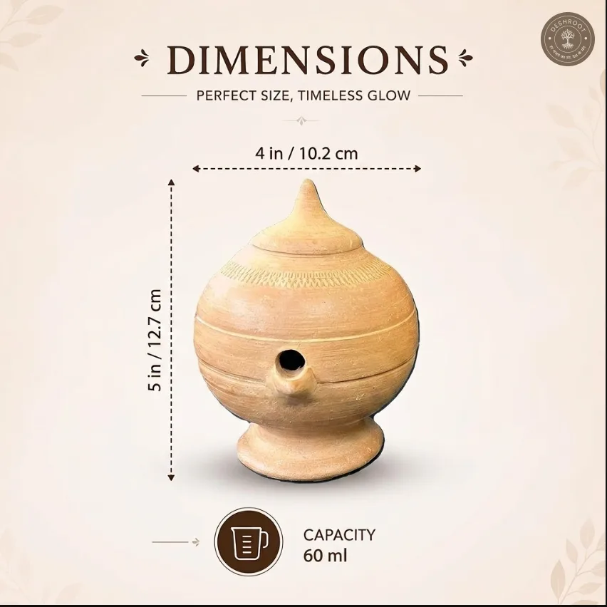 Terracotta Plain Magic Diya Set of 2 – Handcrafted Traditional Clay Diya