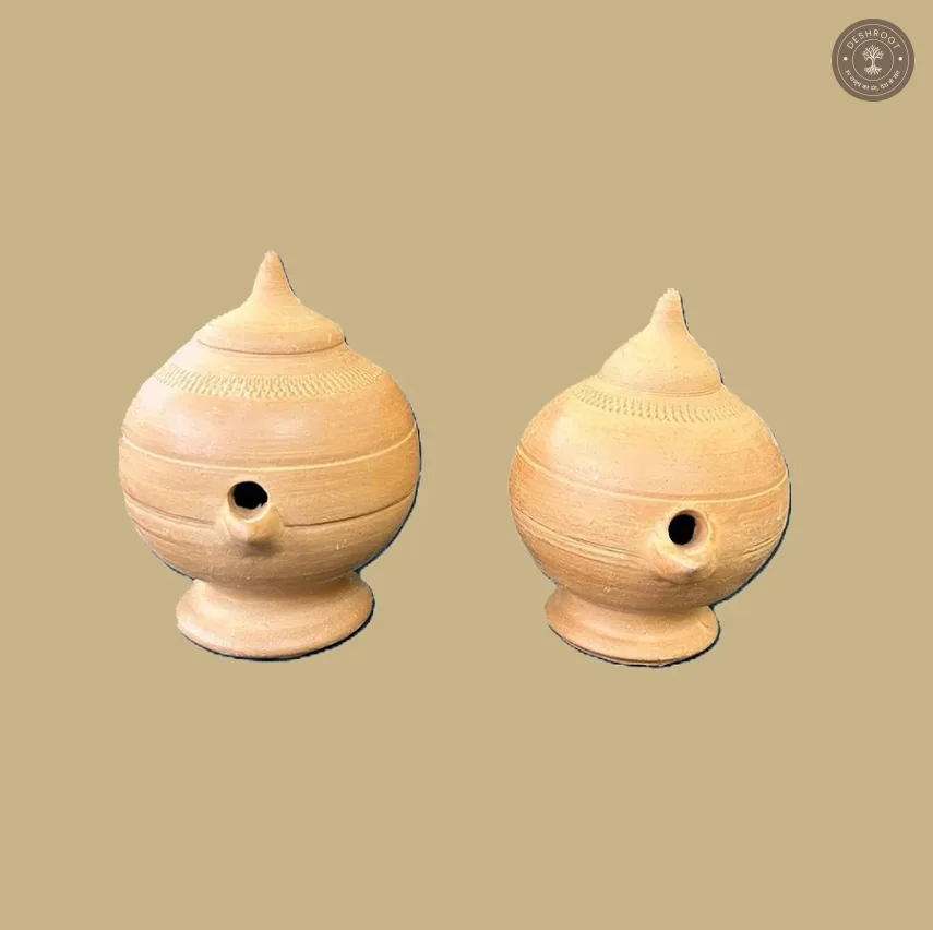 Terracotta Plain Magic Diya Set of 2 – Handcrafted Traditional Clay Diya