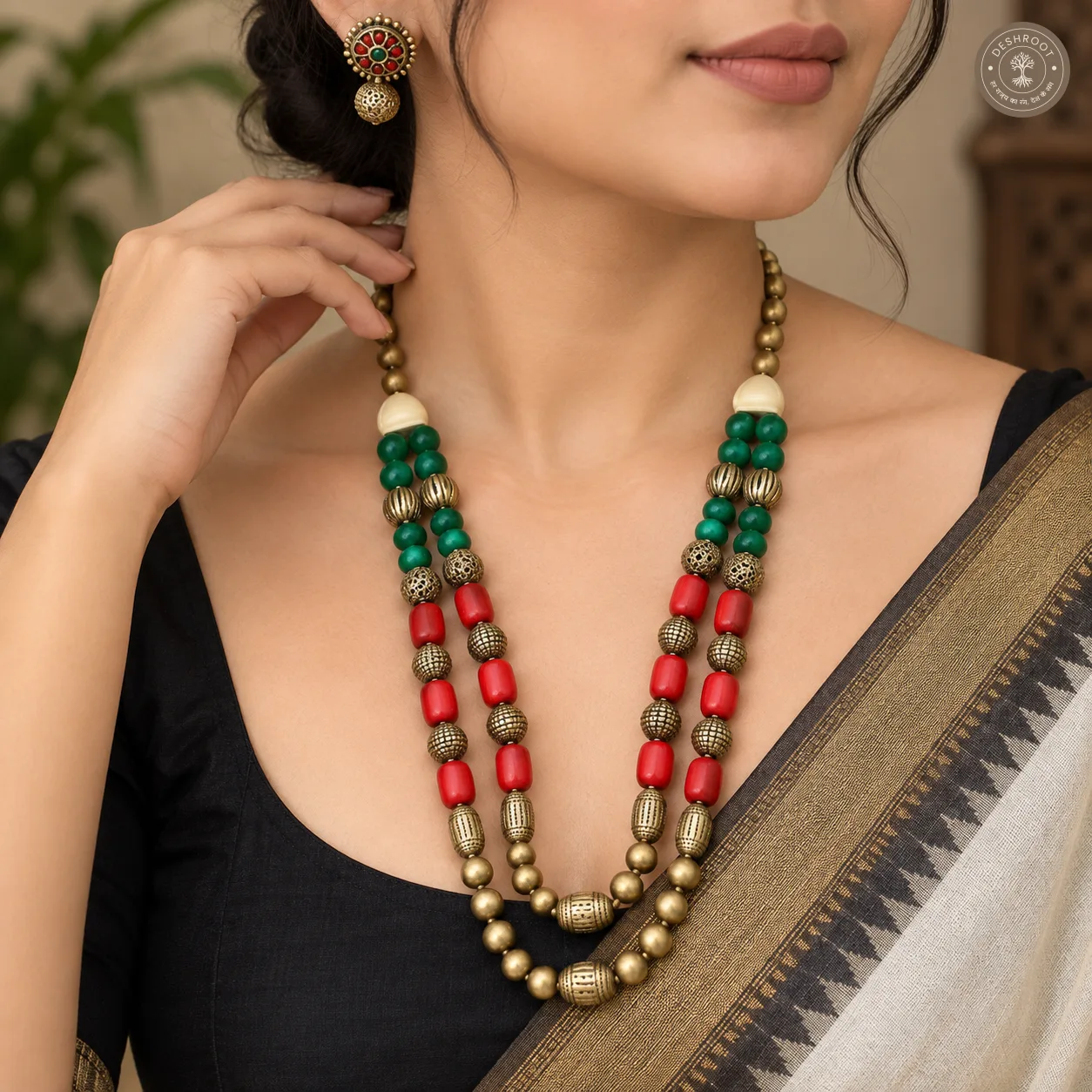 Manonmani Terracotta Necklace | Handcrafted Tamil Nadu Terracotta Jewellery