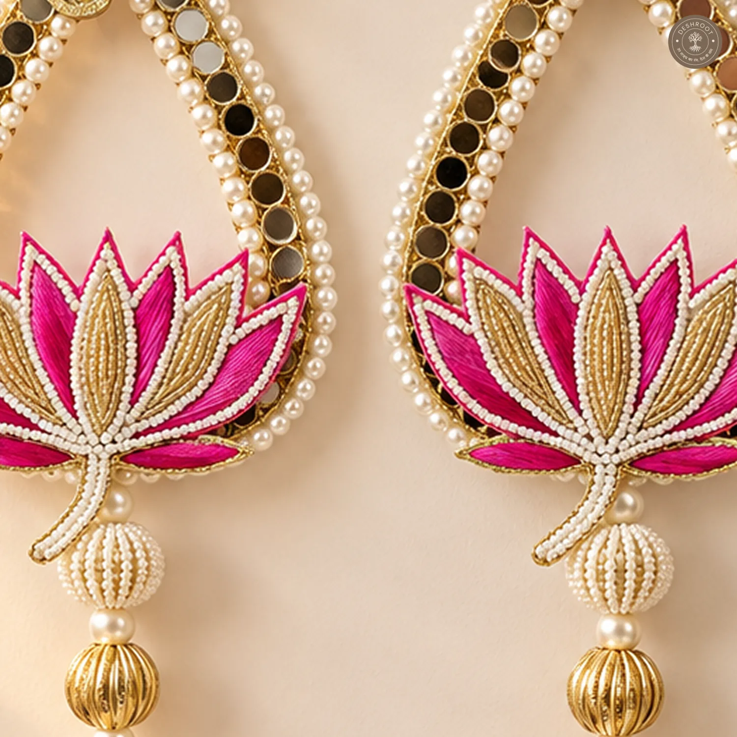 Elegant Shubh Labh Lotus Wall Hanging
