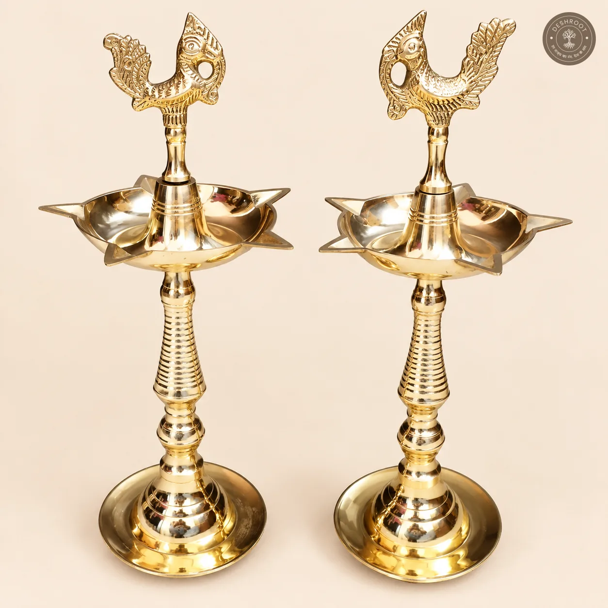 Murga Brass Diya Stand Set