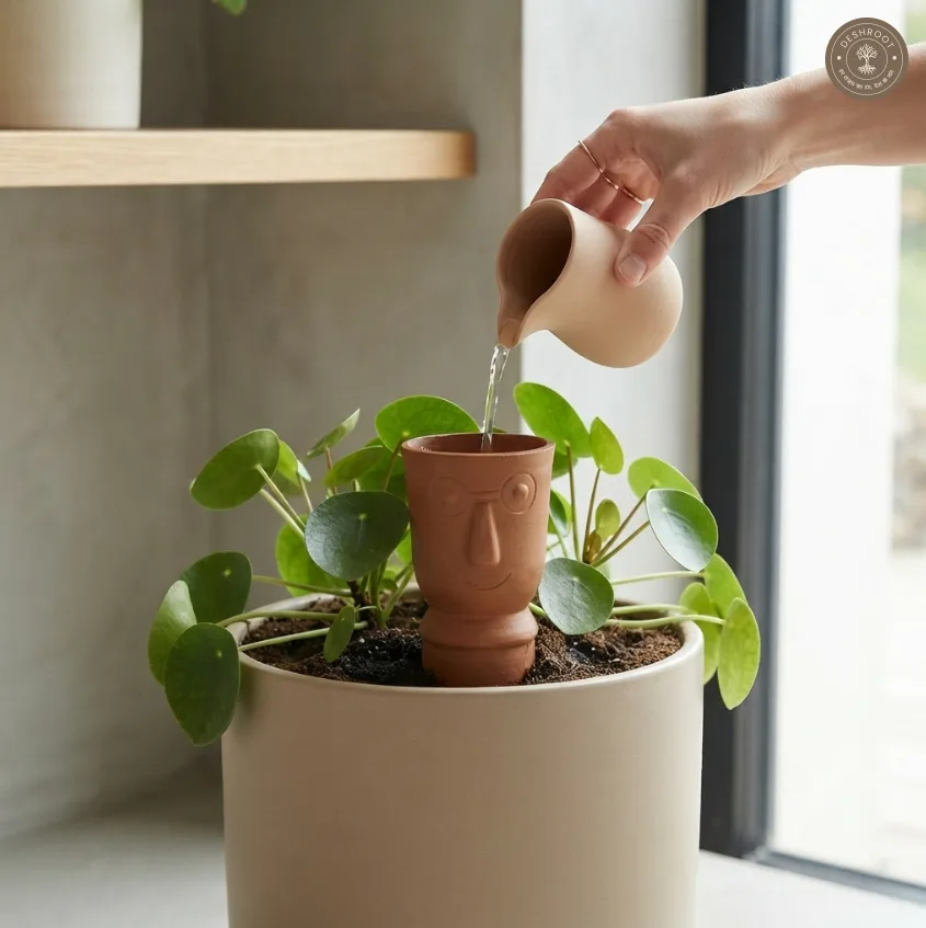 Terracotta Self-Watering Pots Set of 2 – Artistic Face Planters for Easy Plant Care & Home Décor