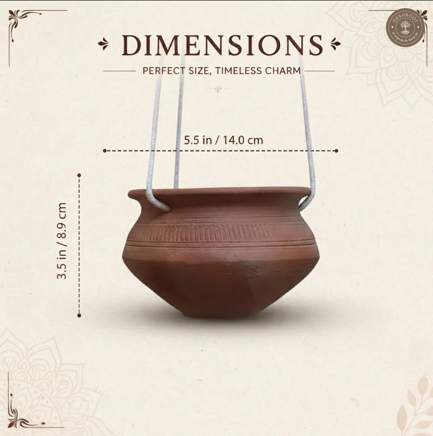 Terracotta Handi Planters Set of 2 – Handcrafted Hanging Clay Planters for Home & Garden Décor