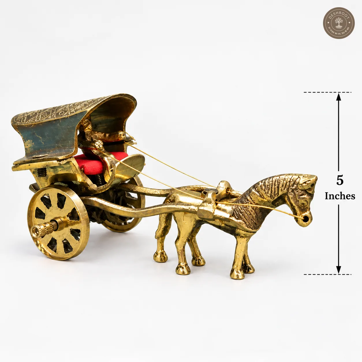 Royal Brass Ghoda Tanga Showpiece – Traditional Horse Cart Décor