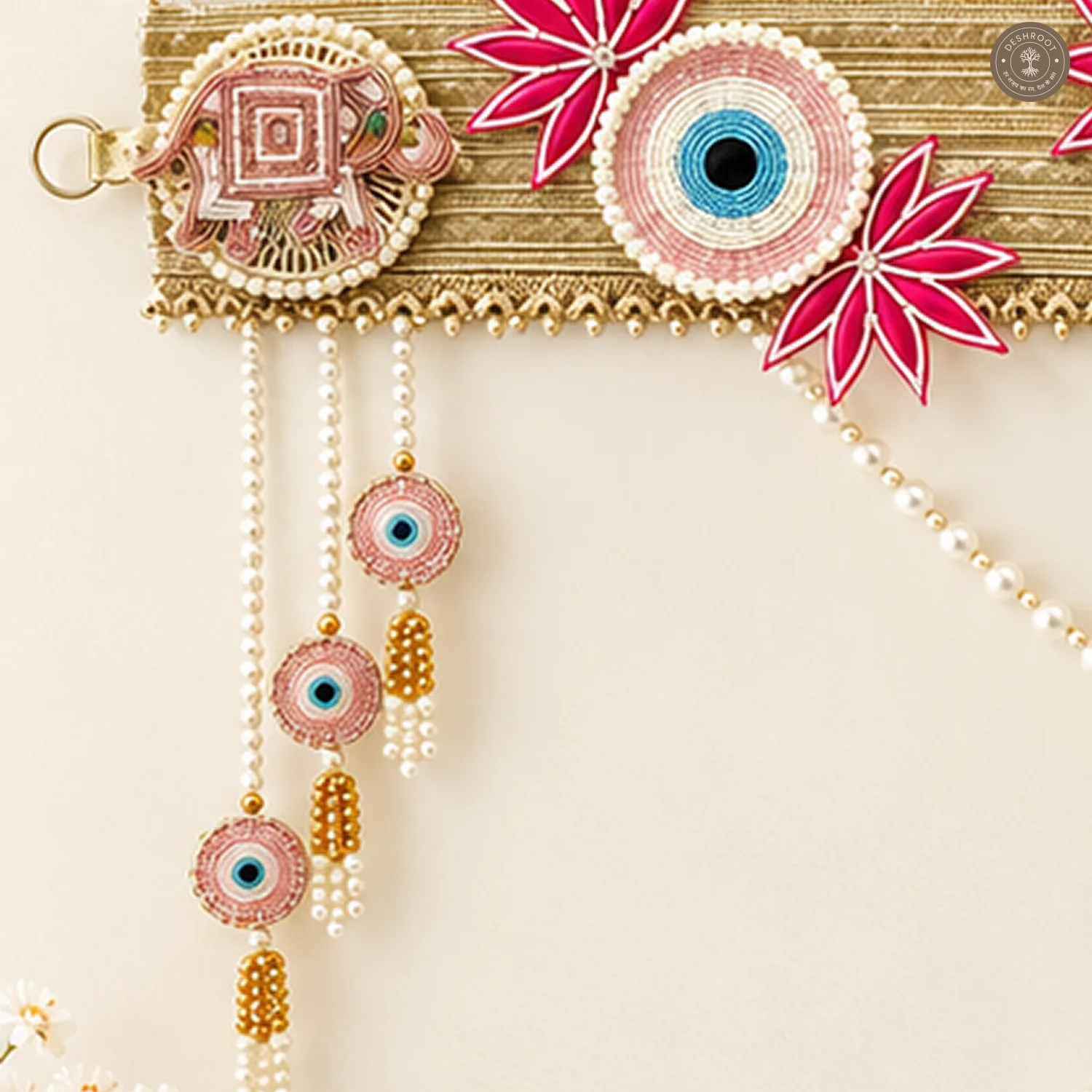 Shreenathji Pink Lotus & Evil Eye Bandhanwar