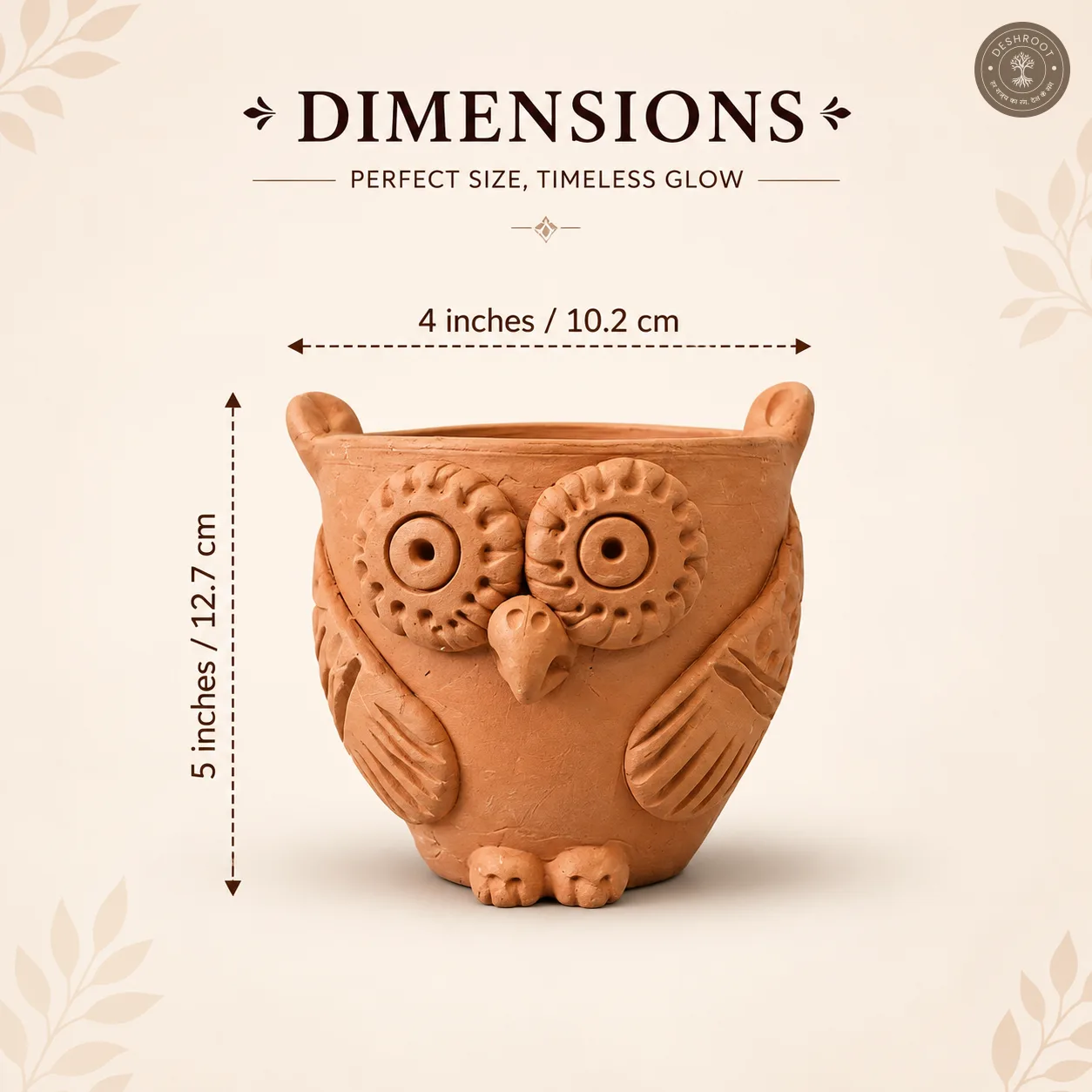 Handcrafted Terracotta Owl Planter Set of 2