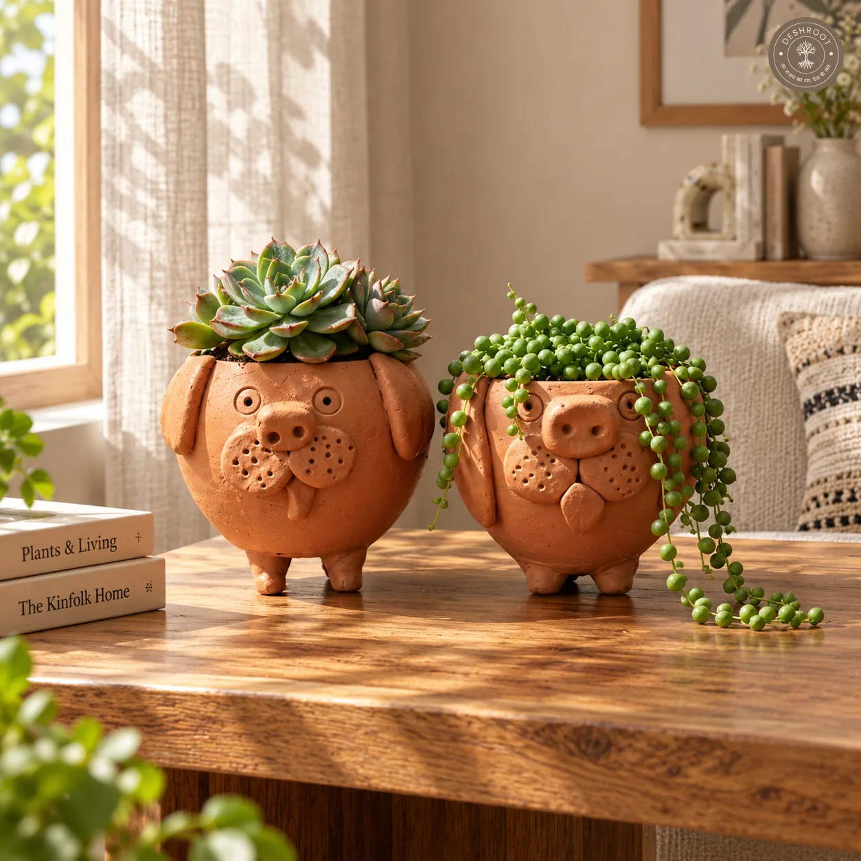 Terracotta Dog Planter Set of 2