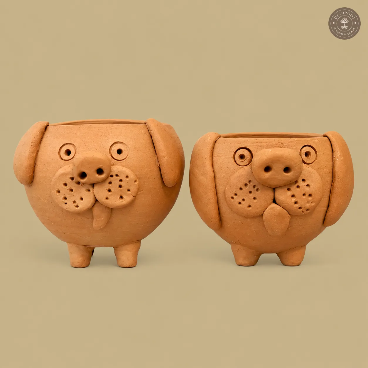 Terracotta Dog Planter Set of 2