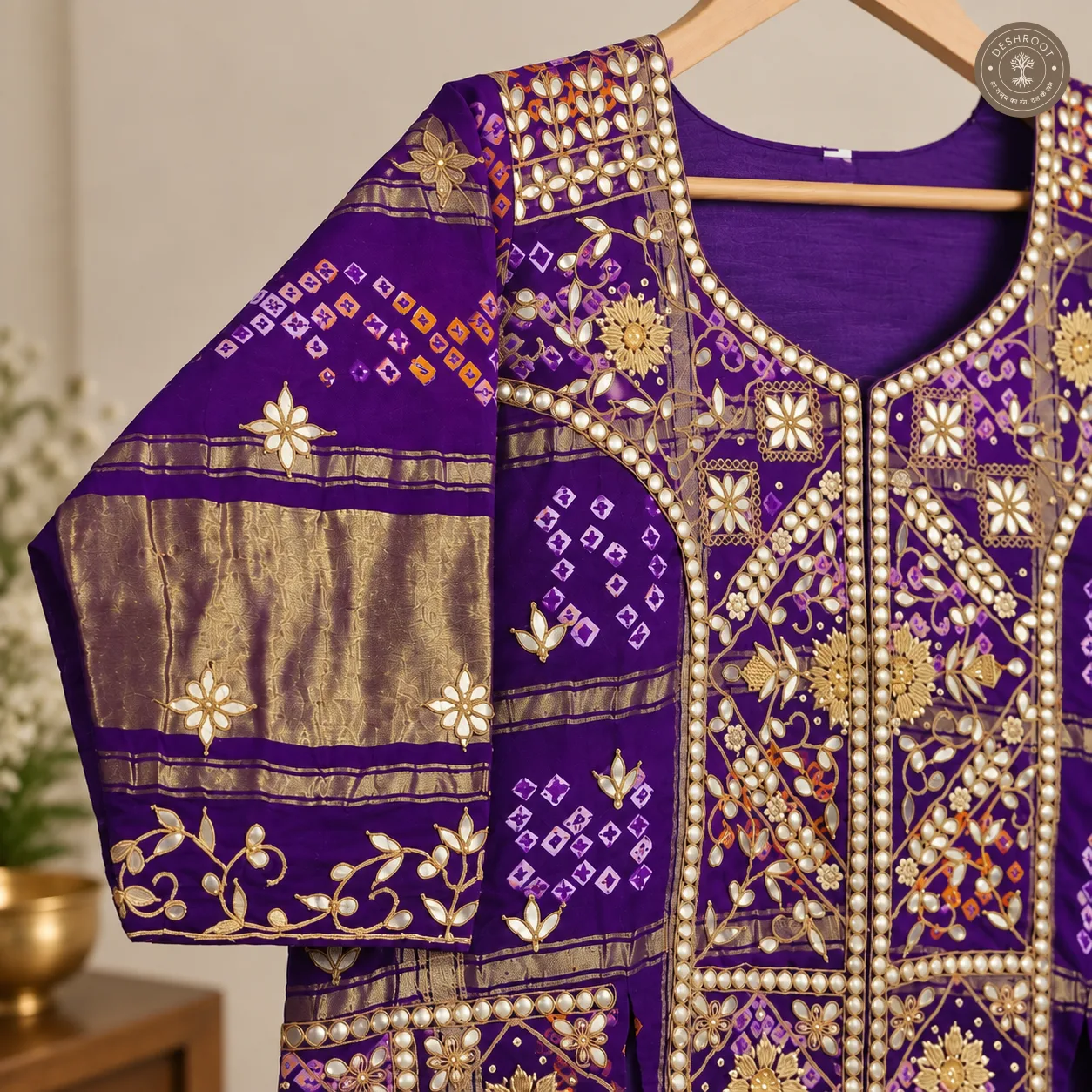 Pure Gajji Silk Gharchola Jacket Blouse