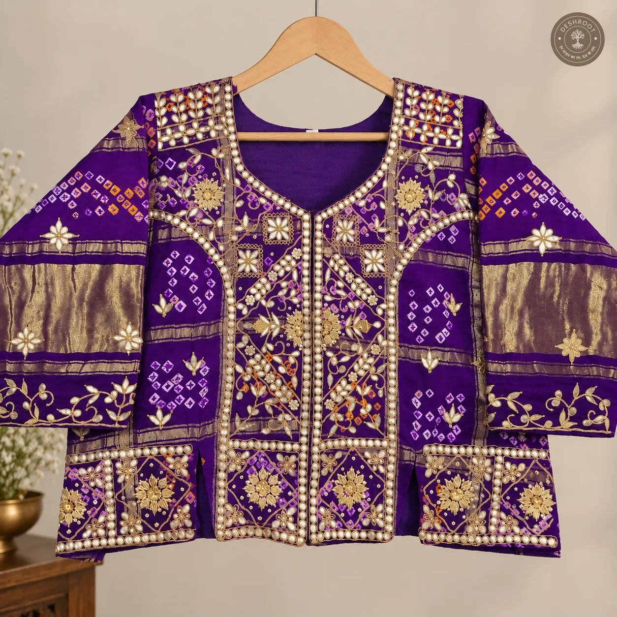 Pure Gajji Silk Gharchola Jacket Blouse