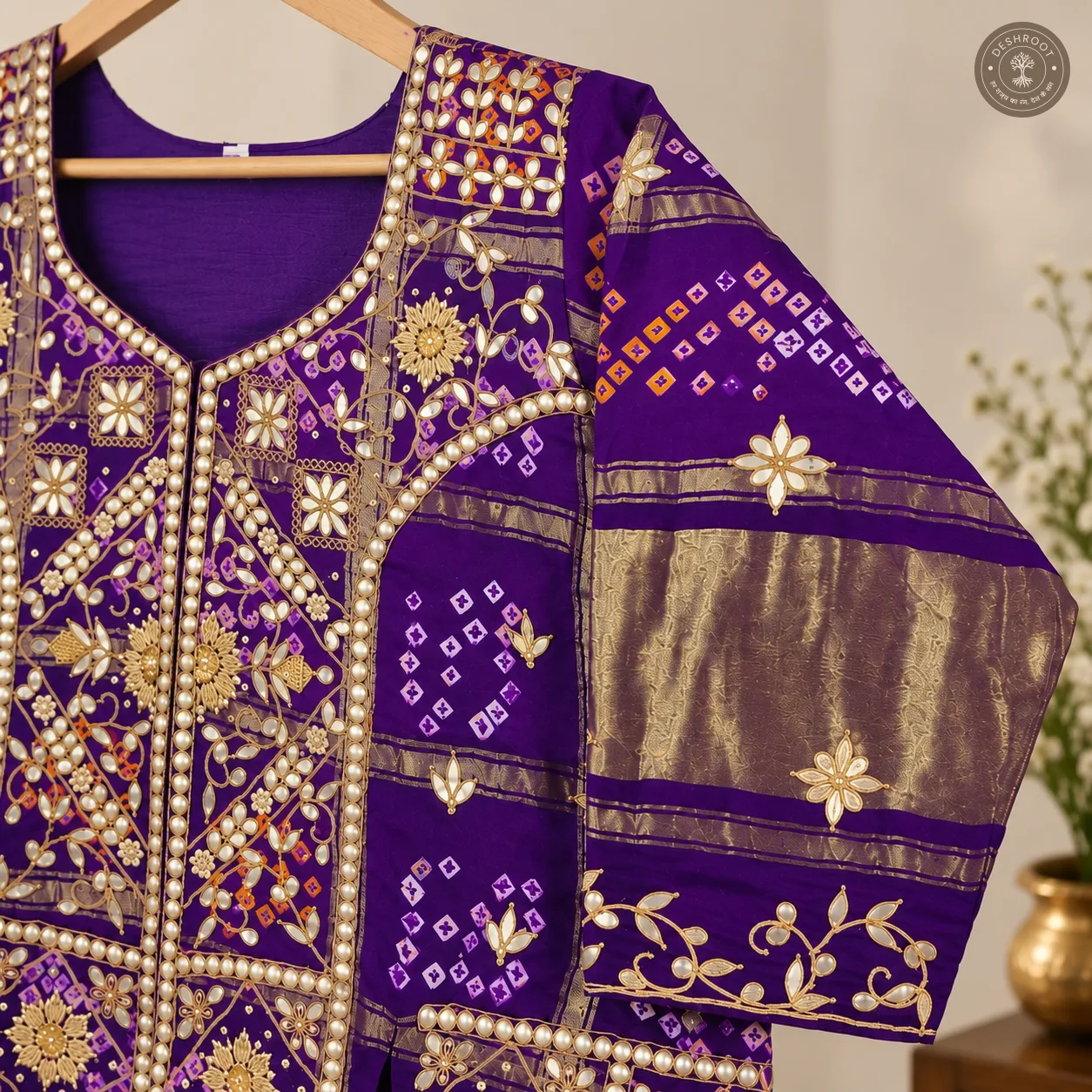 Pure Gajji Silk Gharchola Jacket Blouse