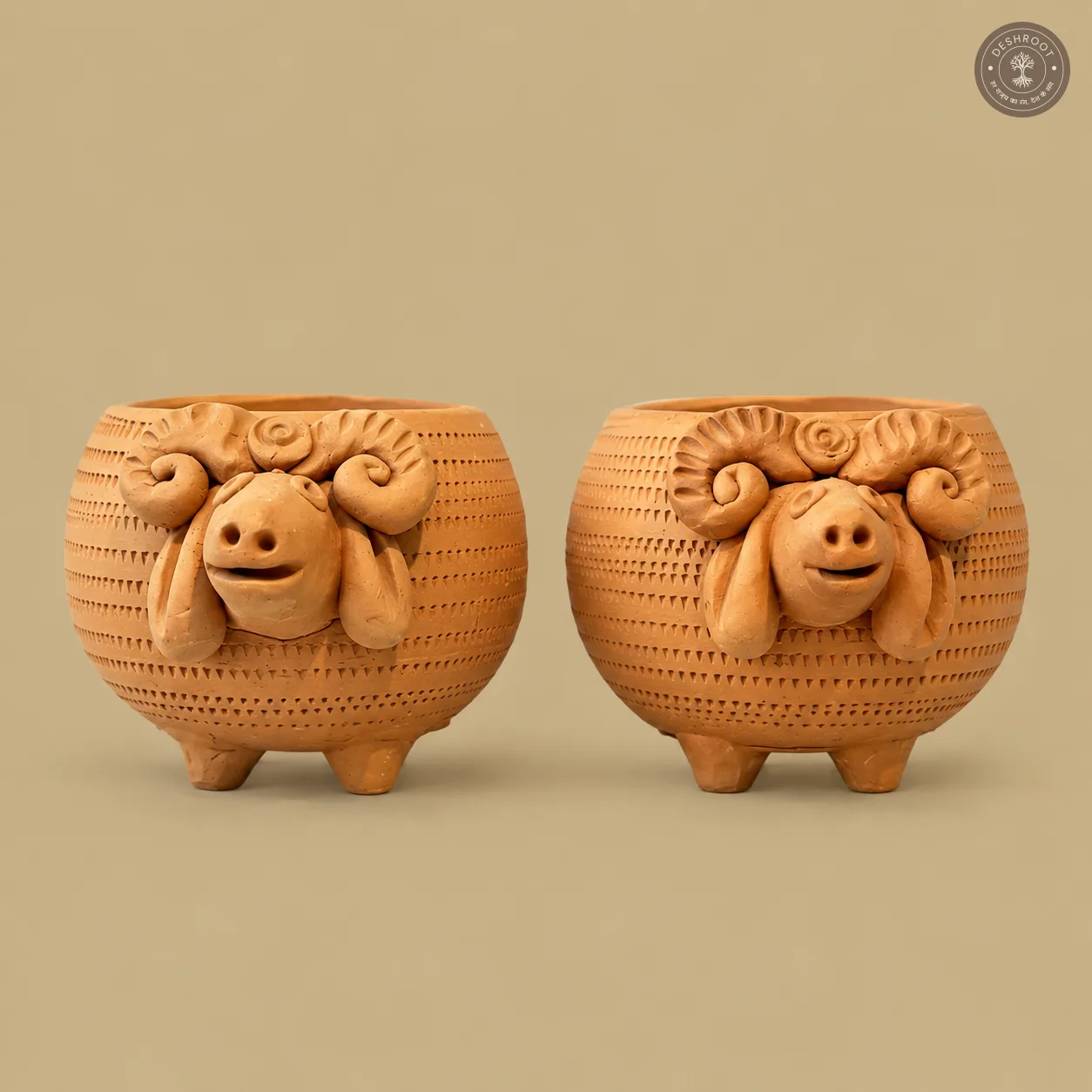 Terracotta Sheep Planter Set of 2