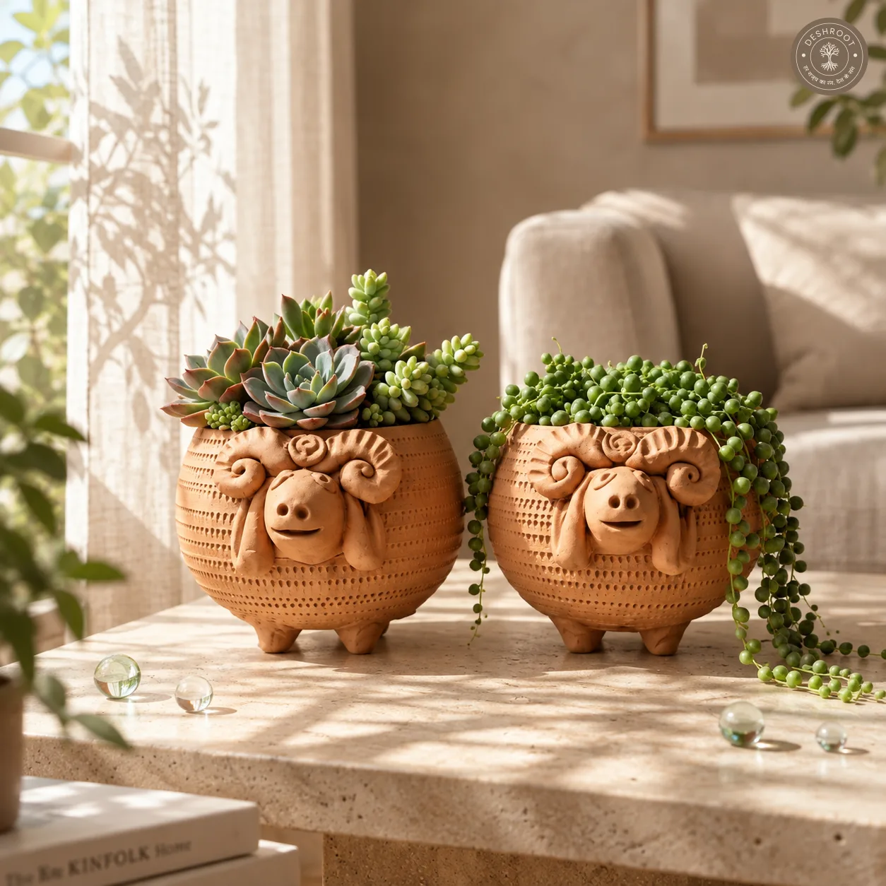 Terracotta Sheep Planter Set of 2