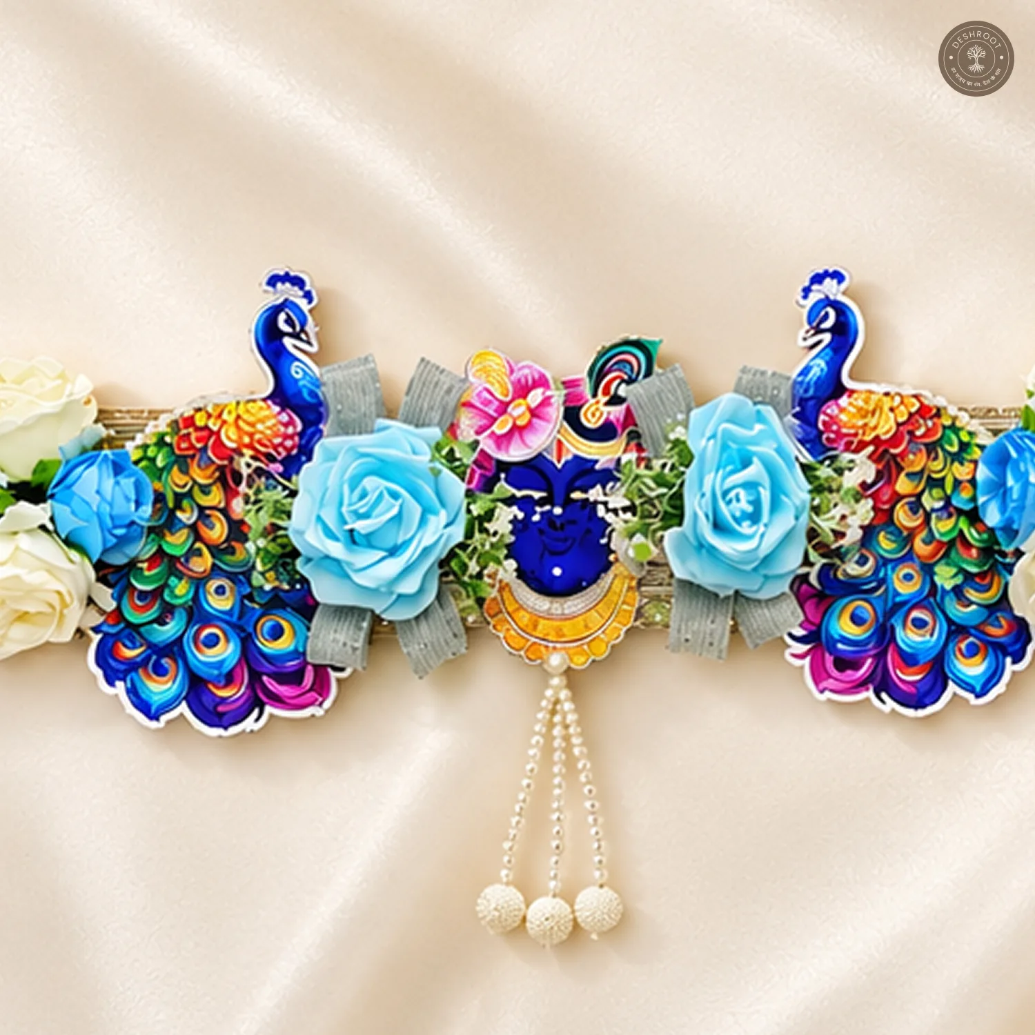 Blue Floral Peacock Toran Wall Hanging