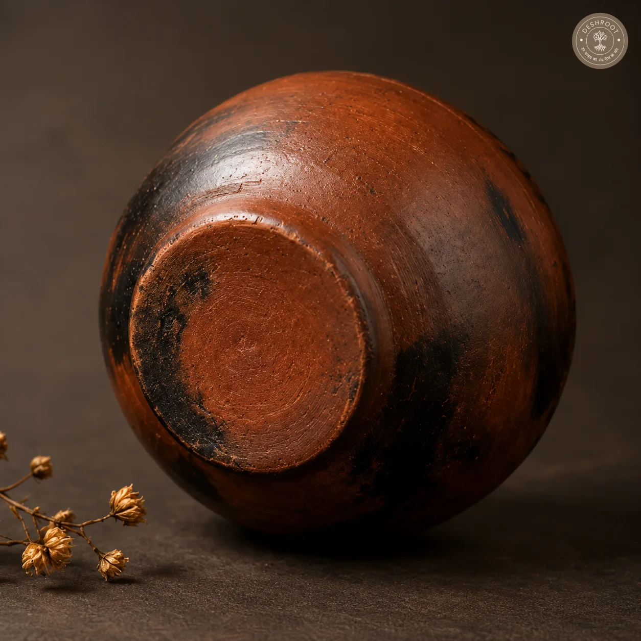 Handcrafted Terracotta Rustic Bowl – 6 Inch Traditional Indian Clay Serving Bowl with Earthy Brown Finish for Snacks, Dry Fruits, Dining & Home Décor
