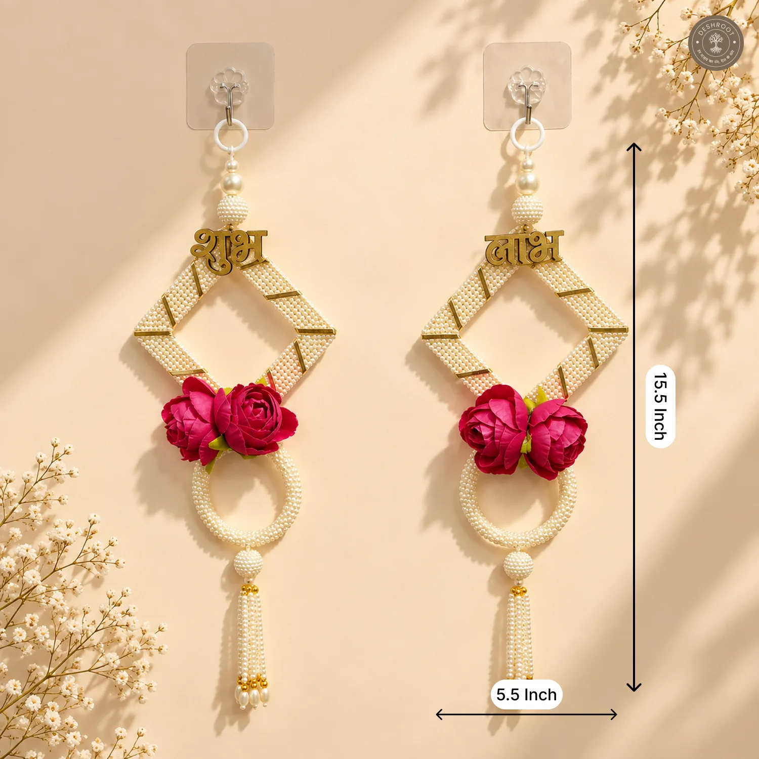 Shubh Labh & Rose Wall Hanging