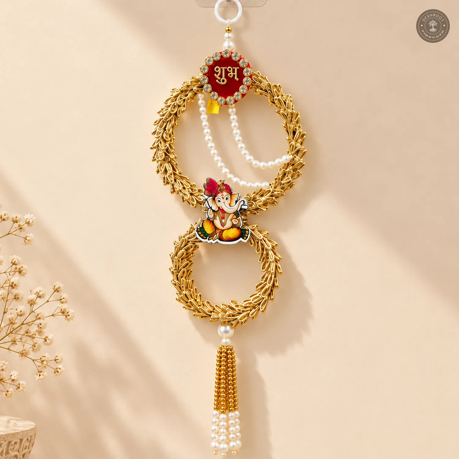 Divine Lakshmi Ganesh Shubh Labh Wall Hanging
