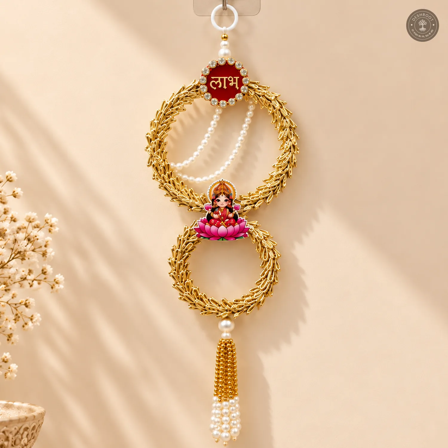 Divine Lakshmi Ganesh Shubh Labh Wall Hanging