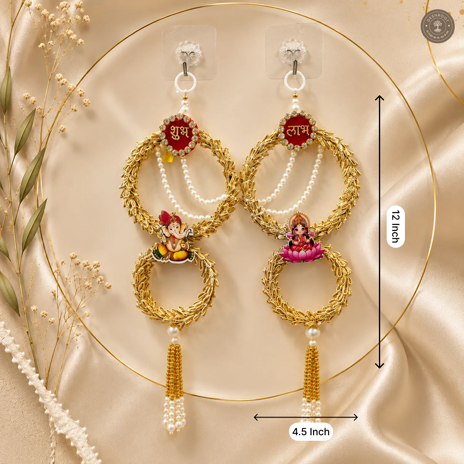 Divine Lakshmi Ganesh Shubh Labh Wall Hanging