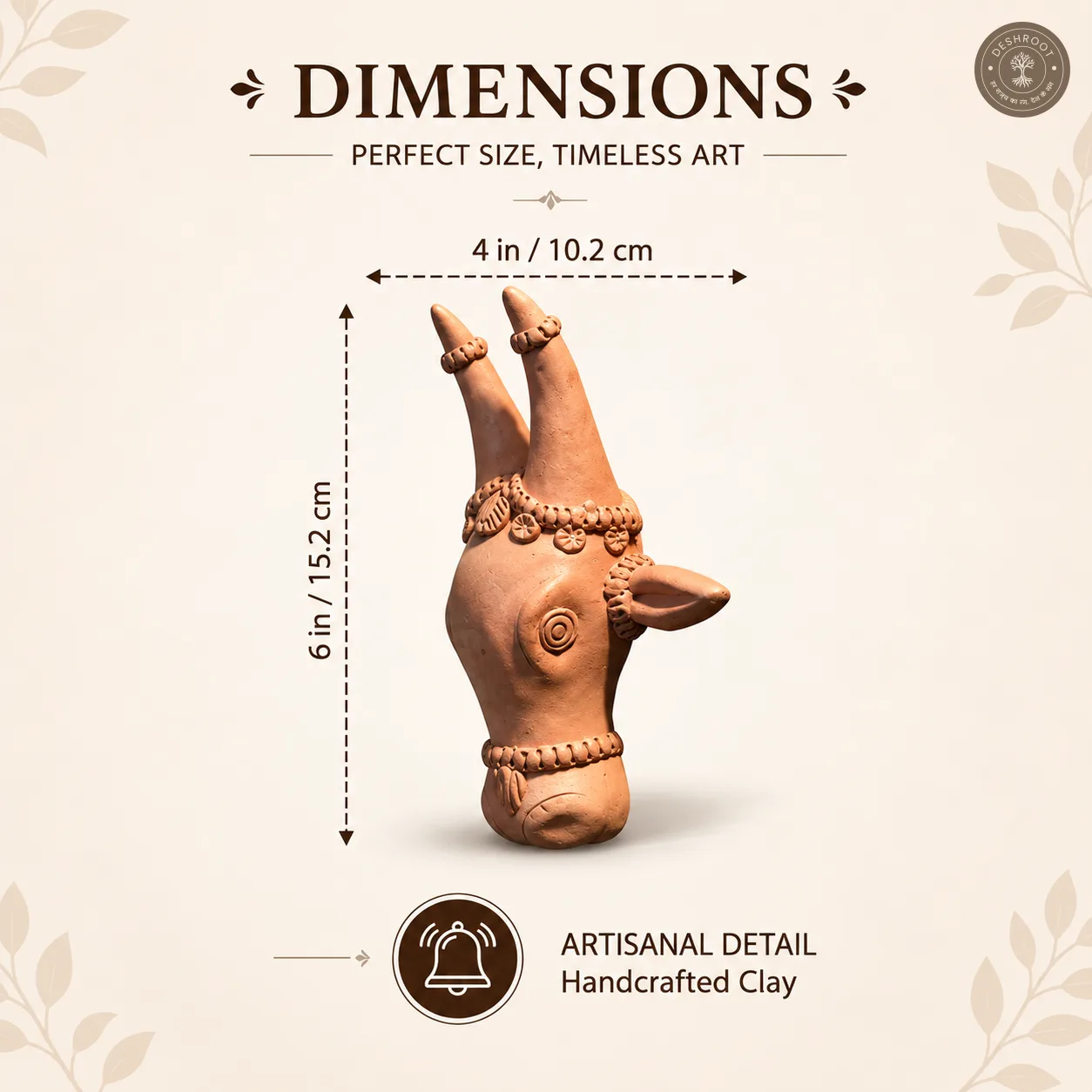 Terracotta Cow Head Wall Plate Set of 2