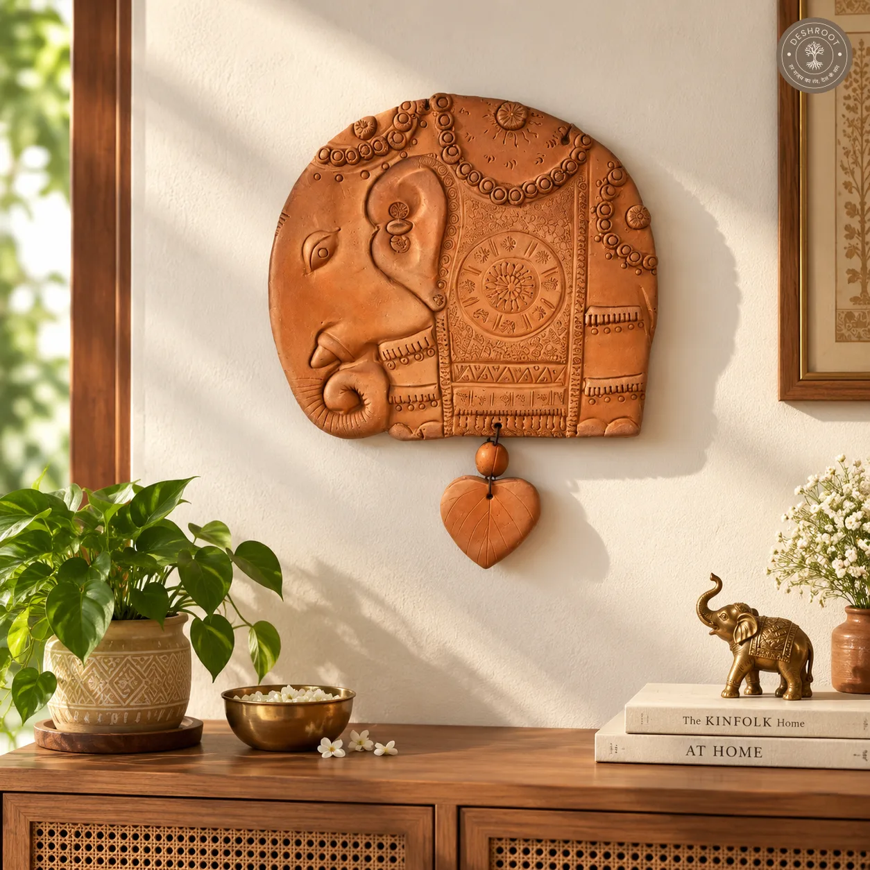 Terracotta Elephant Wall Plate