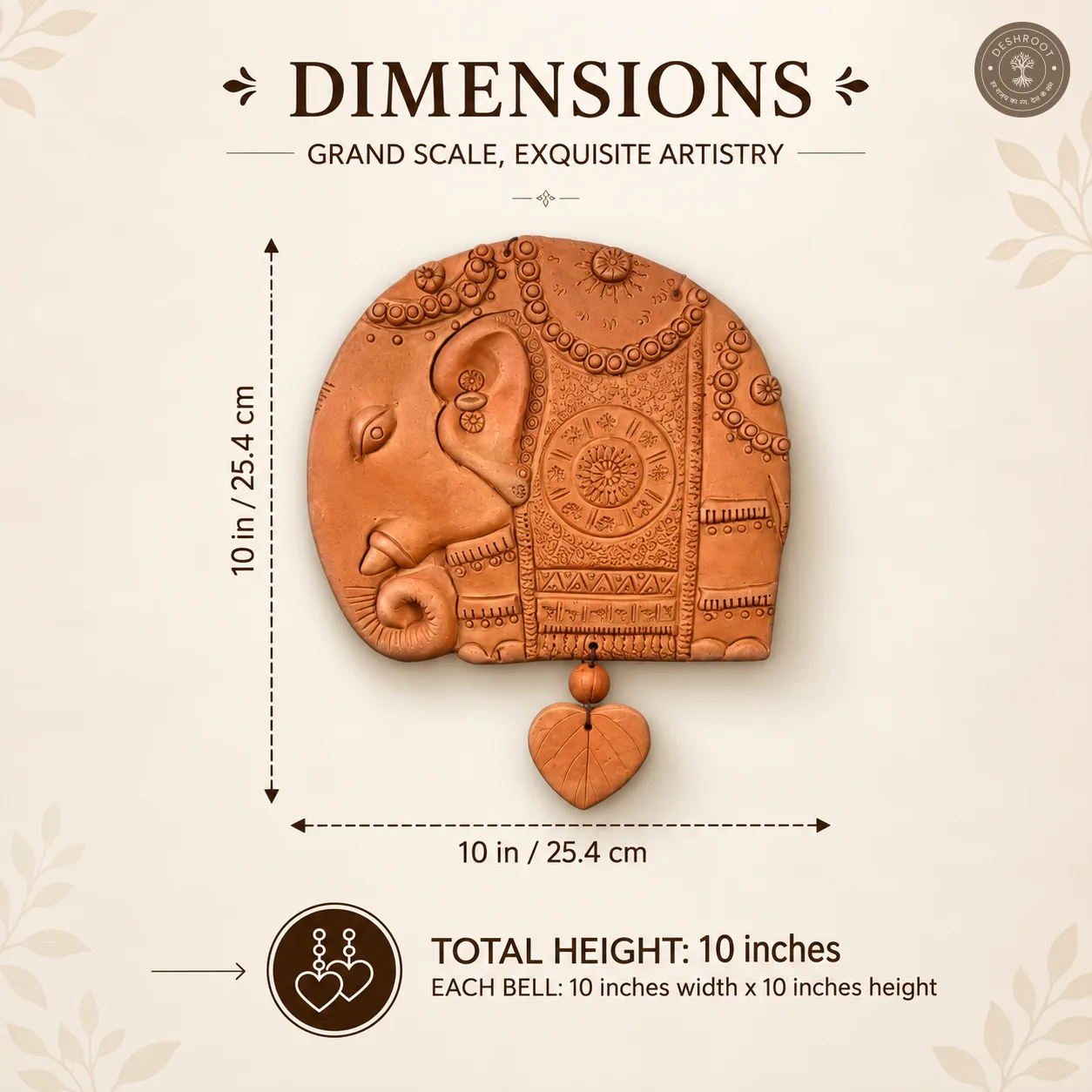 Terracotta Elephant Wall Plate
